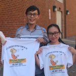 Participants of the Cricket Spitting Contest get a free T-shirt