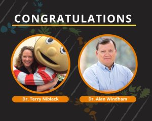 flyer detailing 2022 Herbert College award winners. Dr Terry Niblack and Dr. Alan Windham